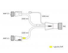 Faisceau pour feux arrière avec câbles plats et surmoulages droits RSC 15V
